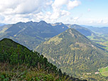 Blick über den Seebergkopf zur Bergwelt am Spitzingsee