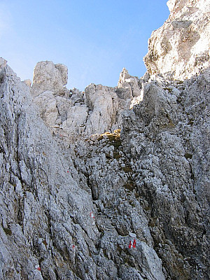 Rinne vor dem Gipfel