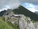 Rückblick zu Hütte und Brentenjoch