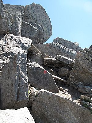 Diese Blöcke mussten abgeklettert werden