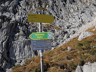Der Abzweig zur Alpspitz-Ferrata
