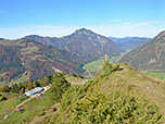 Blick vom Gipfel zur Huberalm