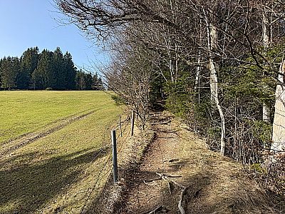 Linker Hand gibt das freie Gelände...