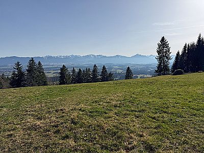 ...den Blick zur Zugspitze und zu den Ammergauer Alpen frei
