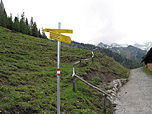 Vor der Alm geht es links weg zum Bärenkopf