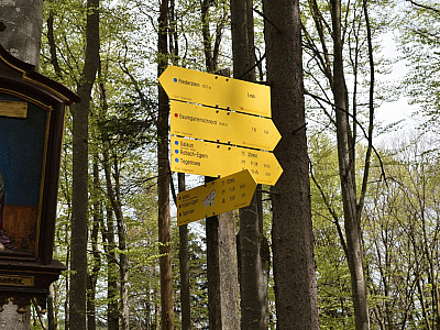 Für den Abstecher zur Kapelle halten wir uns links