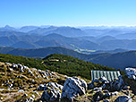 Blick über das Gipfelbiwak Richtung Karwendel