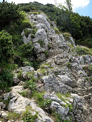 Drahtseilgesicherte Passage