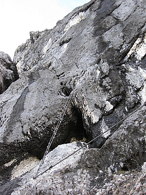 Drahtseilleiter nach 125 Hm.