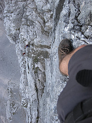 Noch ein Tiefblick vom Quergang nach 145 Hm.