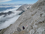 Blick zurück zur letzten Klettersteigpassage, ...