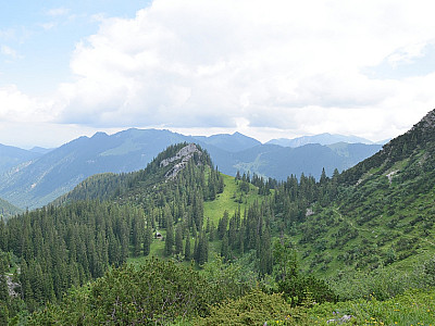 Der Ausblick zurück auf den Schreistein