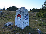 Grenzstein am Gipfel des Zinnenbergs