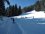 Hier verlassen wir die Piste nach links...