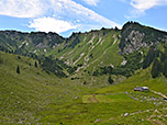 Blick hinunter zur Erhardalm