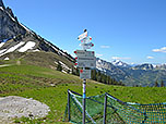 Wegweiser am Sattel