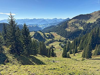 Blick nach Westen zu den Bayerischen Voralpen