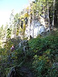 Markanter Felsen unterhalb der Bucheralm