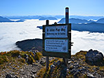 Schild am Klettersteig-Ausstieg