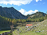 Blick zurück zur Seeonalm und zum Großen Traithen
