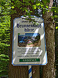 Schild am Wanderparkplatz bei Linderhof