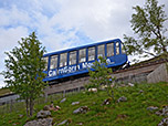 Die Standseilbahn, die Besucher zur Ptarmigan Station hinauf bringt