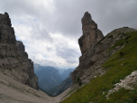 Der Campanile di Val Montanaia bildet den südlichen Abschluss eines Jochs