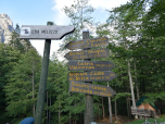 Wegweiser am Rifugio Pordenone