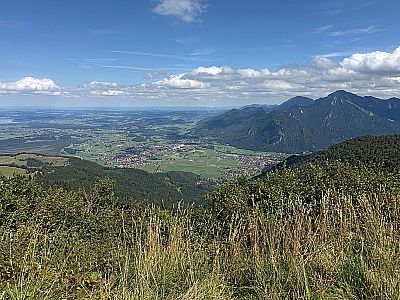 Blick vom Sattel auf das Achental