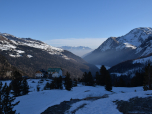 Der Ausblick zurück auf die Zufallhütte und das Martelltal