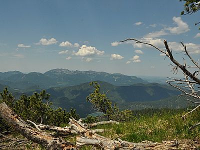 Die Benediktenwand prägt das Panorama im Norden