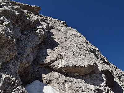 Diese kurze C-Klettersteig lässt sich ein Stück weiter unten über eine A-Variante umgehen