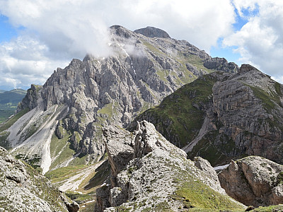 Endlich wird auch der Blick auf den Peitlerkofel frei