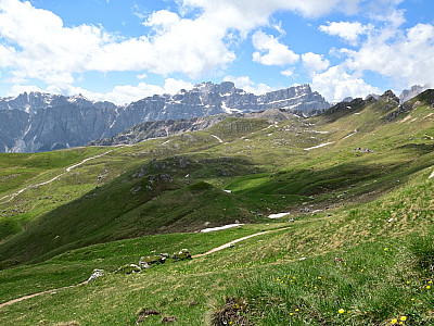 Ein letzter Blick nach Süden auf die Puezgruppe