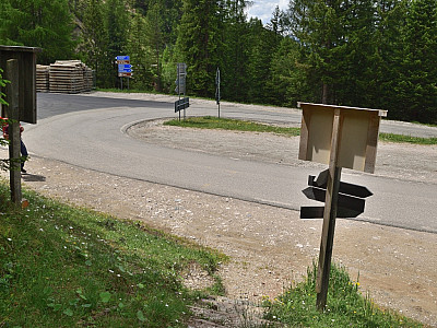 ... bevor es durch den Wald zur Passstraße geht.