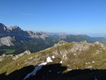 Der Ausblick an den Geislern vorbei zum Schlern