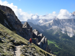 Auch um die Puezspitzen ziehen 
Wolken