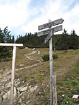 Wegweiser an der Bergstation