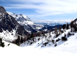 Der Ausblick nach Südosten am Dachsteingebirge vorbei Richtung Schladminger Tauern