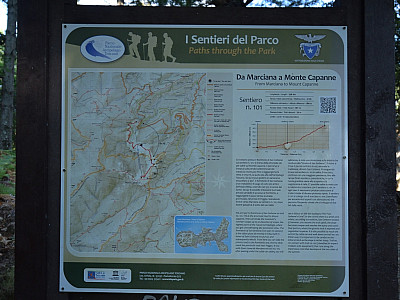 Auf einer Tafel ist unser Wegverlauf beschrieben