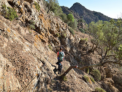 an den sonnenbeschienenen Osthängen vorbei