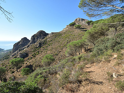 Der Blick zurück auf die namenlosen Bergspitzen