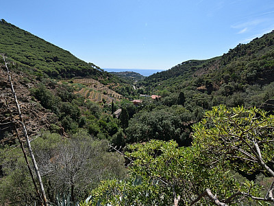 Der Blick vom Kloster in das Tal wo unser Auto steht