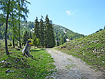 Auf der Südseite der Alm schlagen wir den Weg zum Staubinger Haus ein...