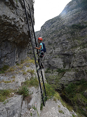 ... bis zu einer Leiter fort.