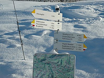 Wegweiser am Ausgangsort