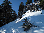 Felsen am Gipfelaufbau