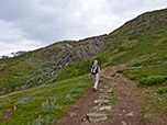 Nach wenigen Minuten lassen wir die Büsche hinter uns und bewegen uns im freien Gelände