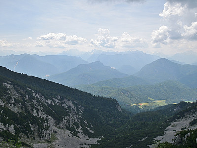 Der Ausblick nach Süden auf den Watzmann und den Hochkalter
