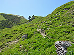 ...und einen ausgewaschenen Pfad wandern wir dem Joch entgegen